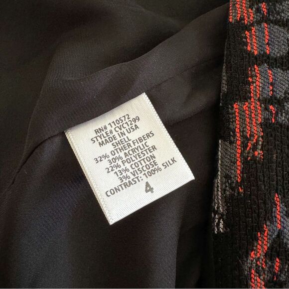 Twelfth Street by Cynthia Vincent Patterned Jacquard Women’s Blazer | Size 4 - Picture 6 of 6